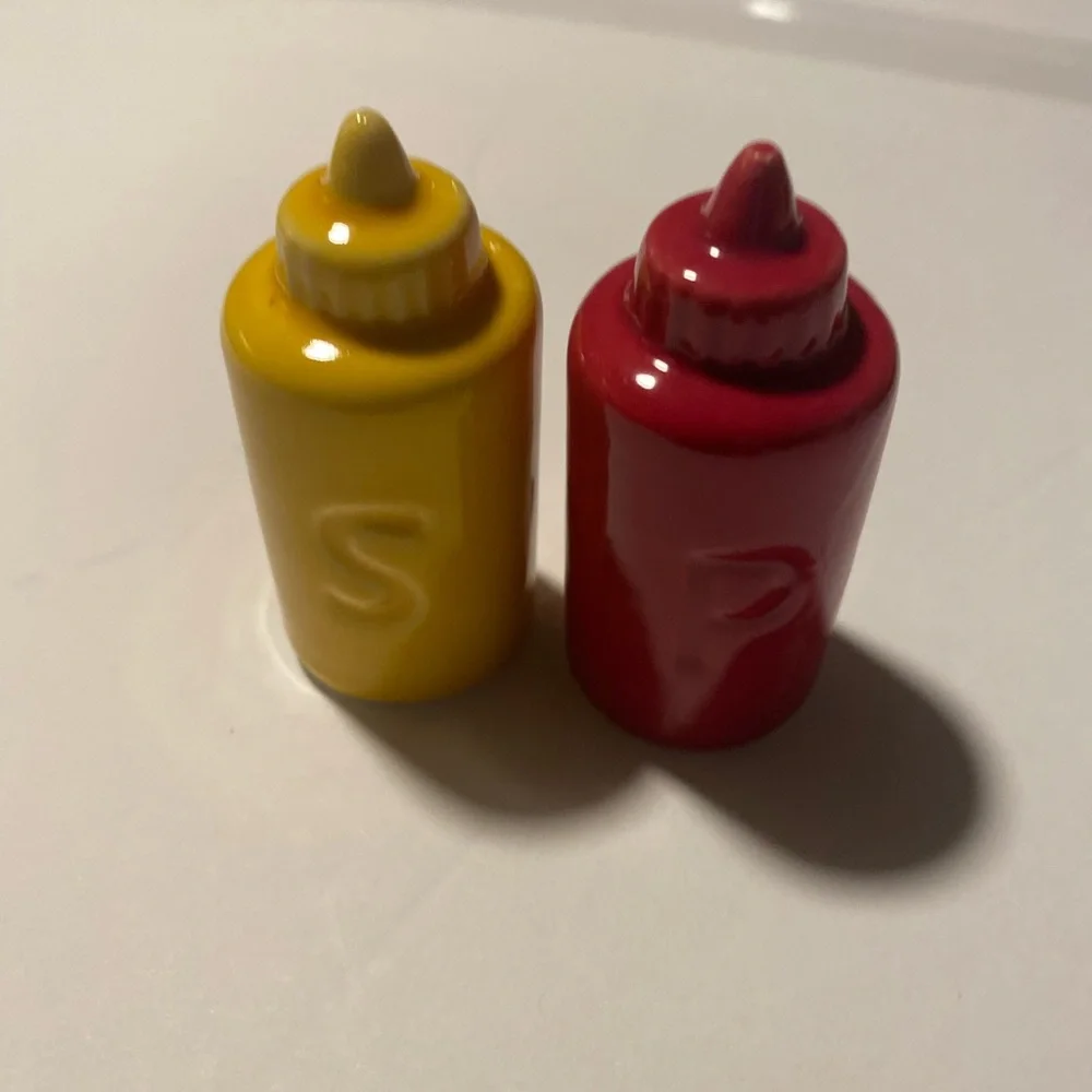 Red and Yellow Condiment Shakers